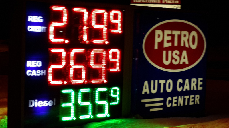 美国克利夫兰加油站LED油价屏